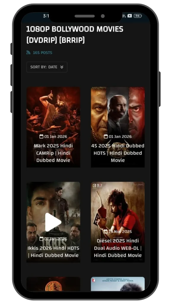 Bollywood Movies in Vegamovies App