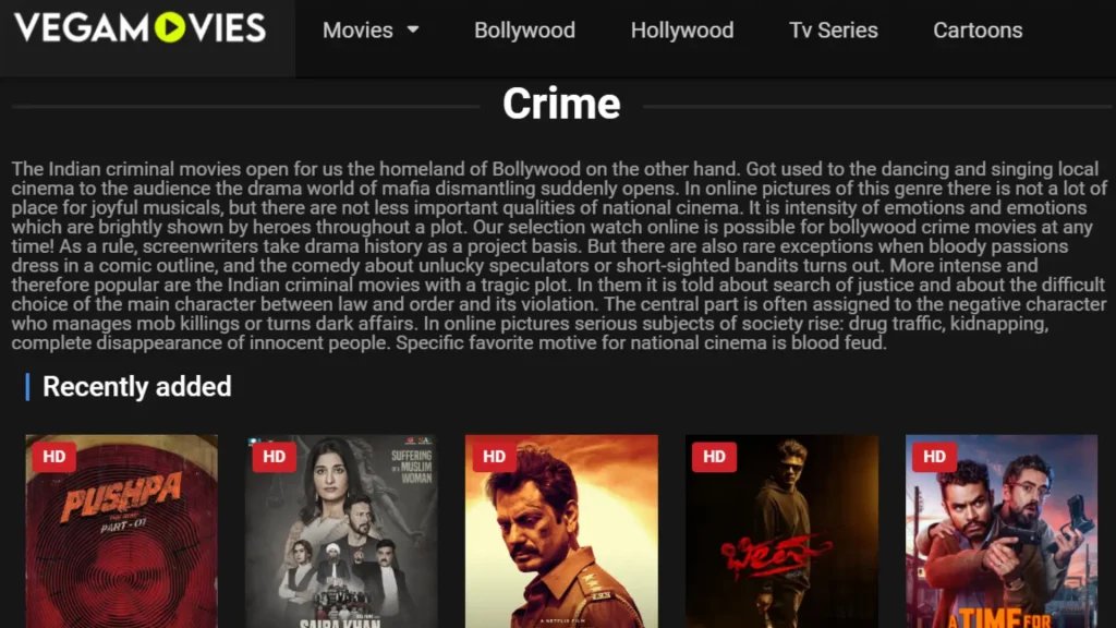 Crime Movies in VegaMovies TV